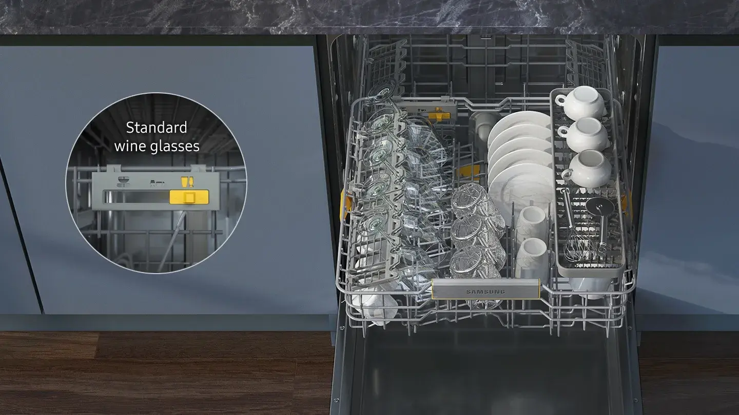 Geschirrspüler anpassbarer Oberkorb Standard Wine Glasses